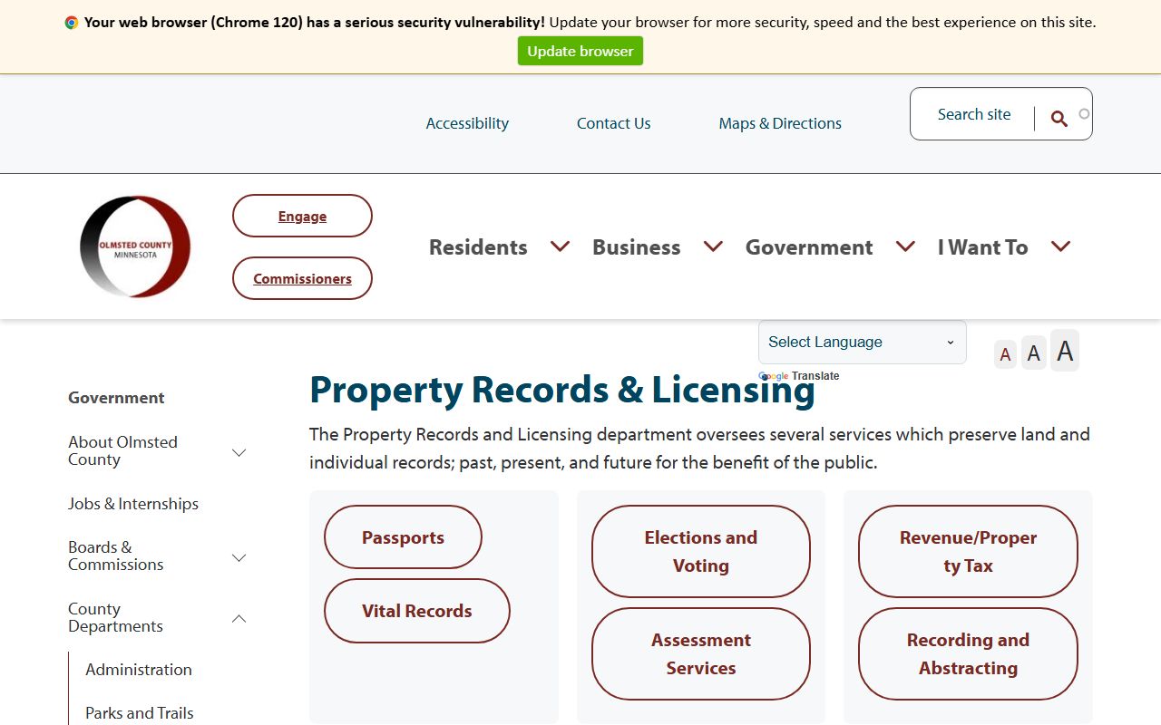 Olmsted County Court Administration property records licensing distinction