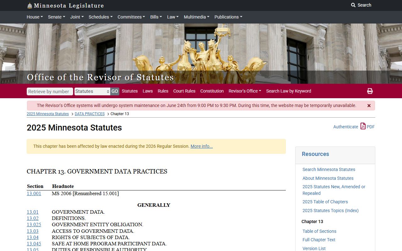 Olmsted County court dockets government data practices