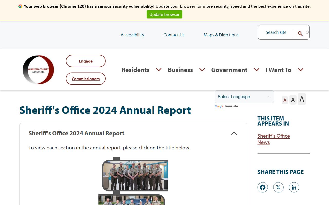 Olmsted County sheriff records annual report