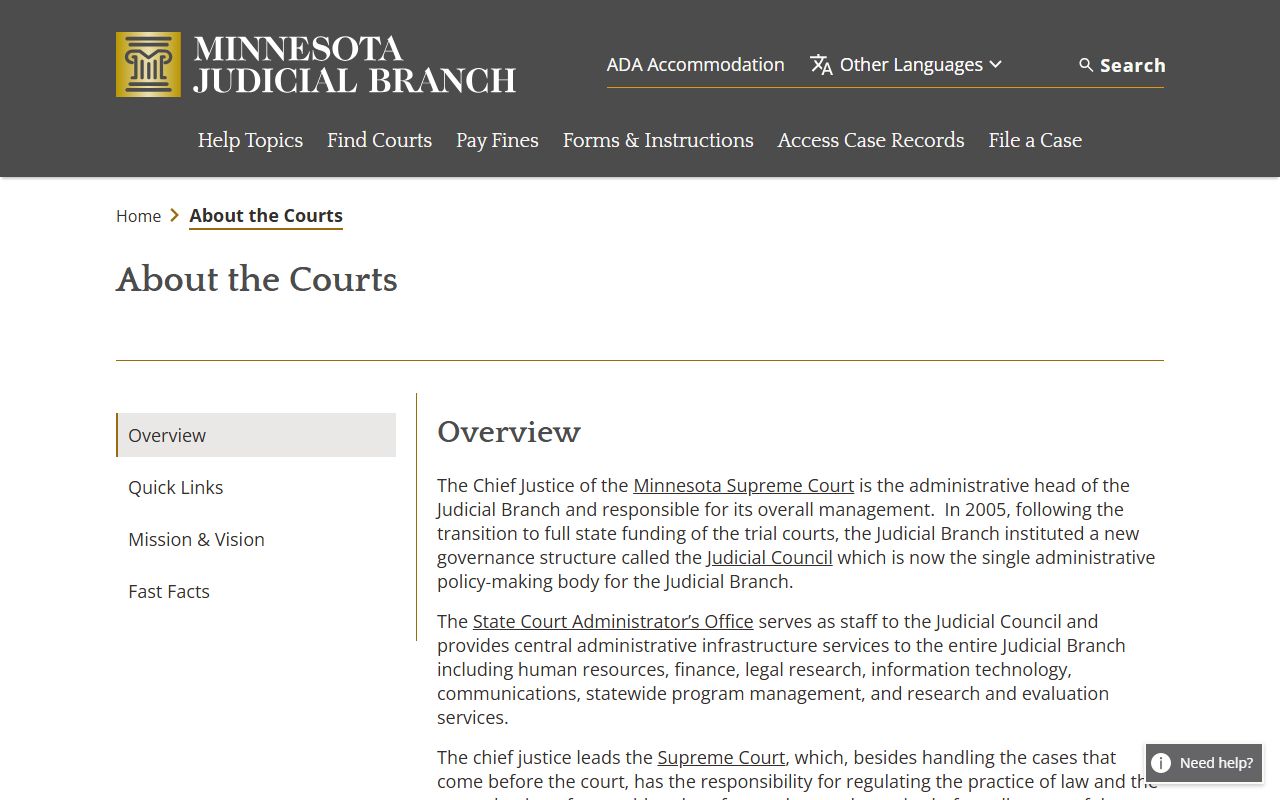 Olmsted County court records Minnesota court structure