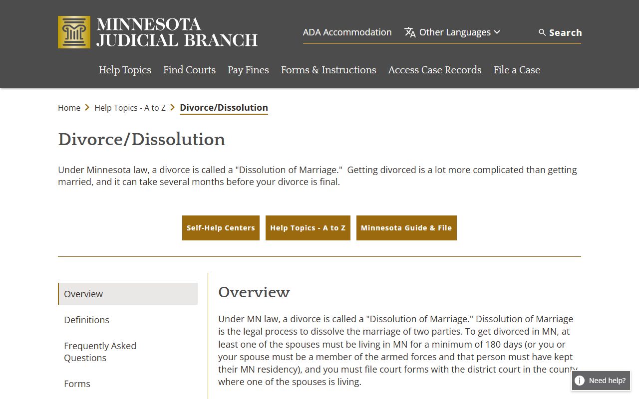 Olmsted County divorce records Minnesota divorce help