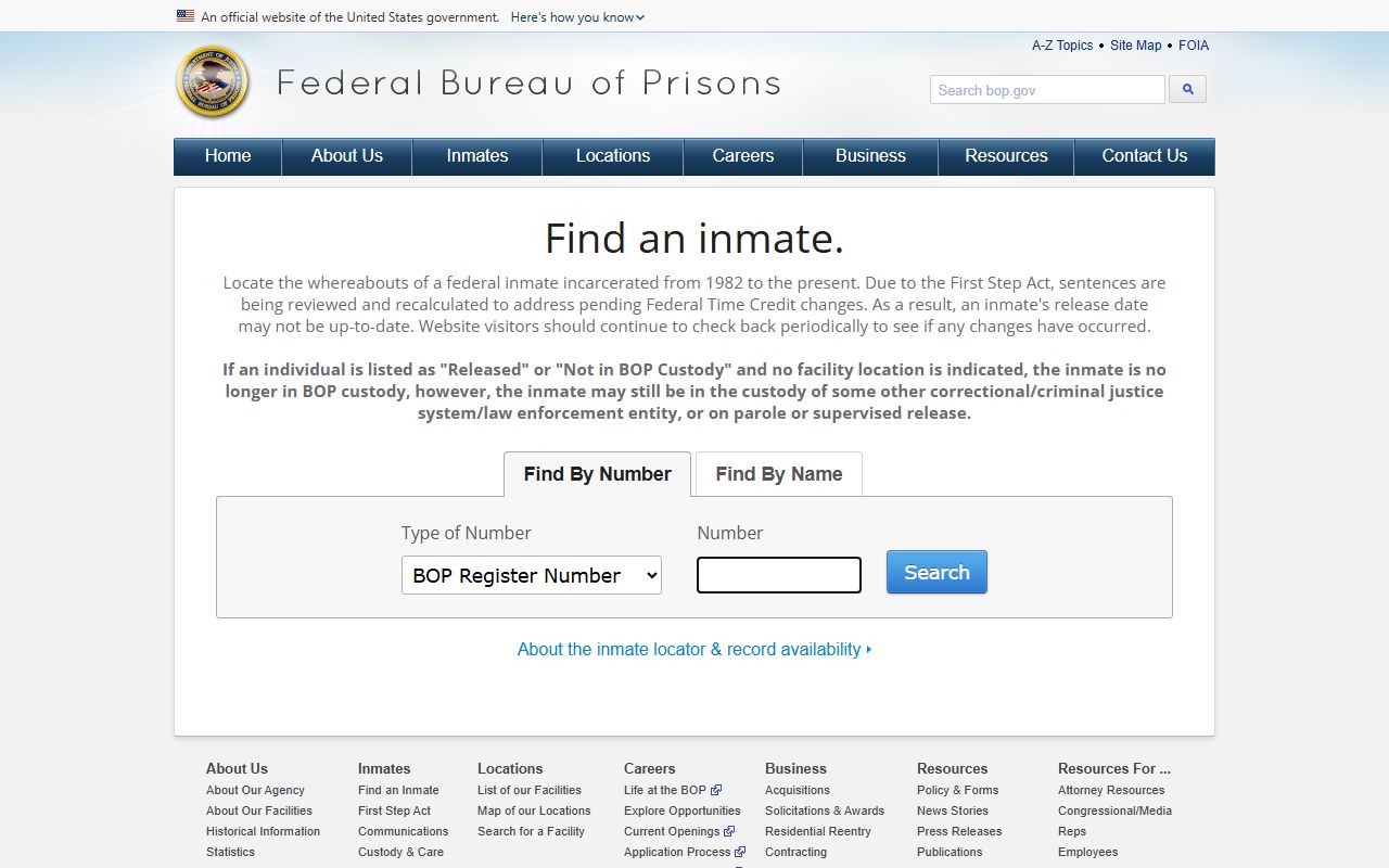 Olmsted County probate records federal inmate locator distinction