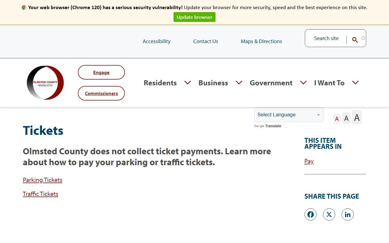 Olmsted County traffic court records ticket payment routing