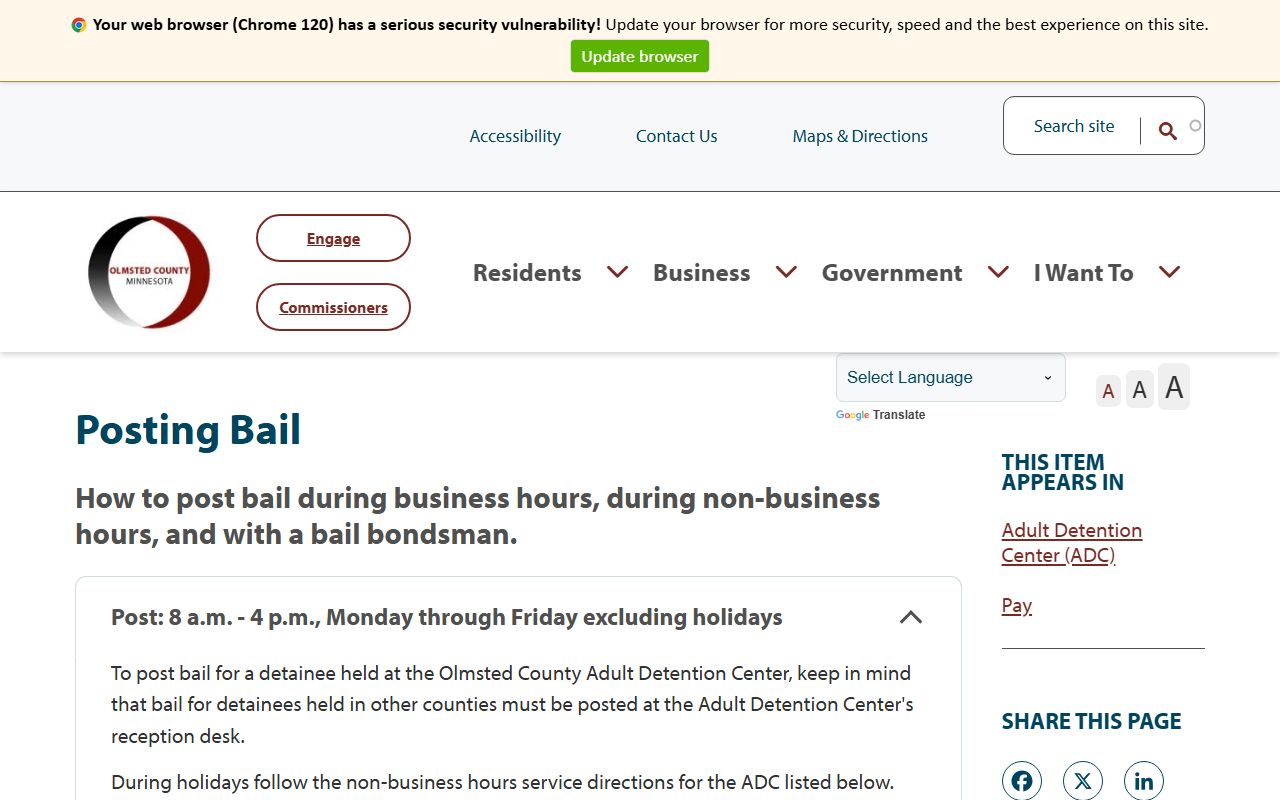 Olmsted County traffic court records bail posting information